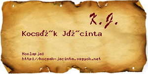 Kocsák Jácinta névjegykártya